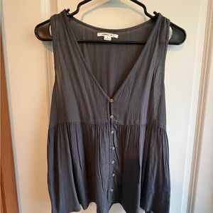 O’Neil Casual Button-Front Sleeveless Tank Top - Gray